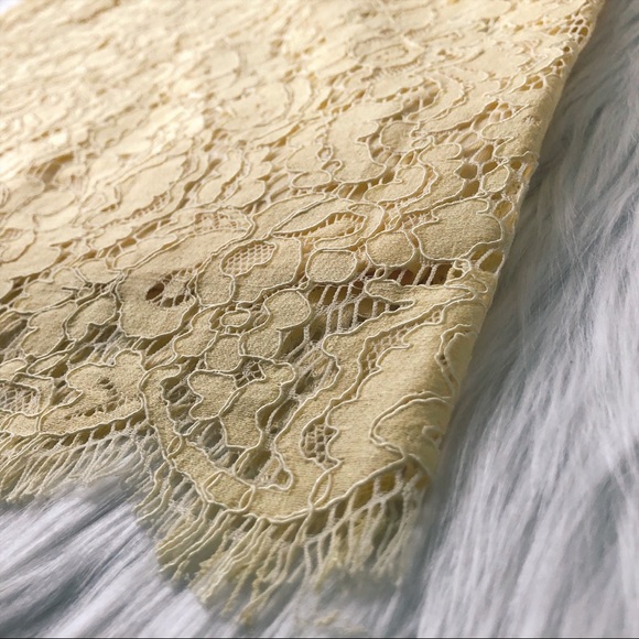 Yellow Eyelet Lace Backless Cutout Cocktail Dress - Picture 5 of 8